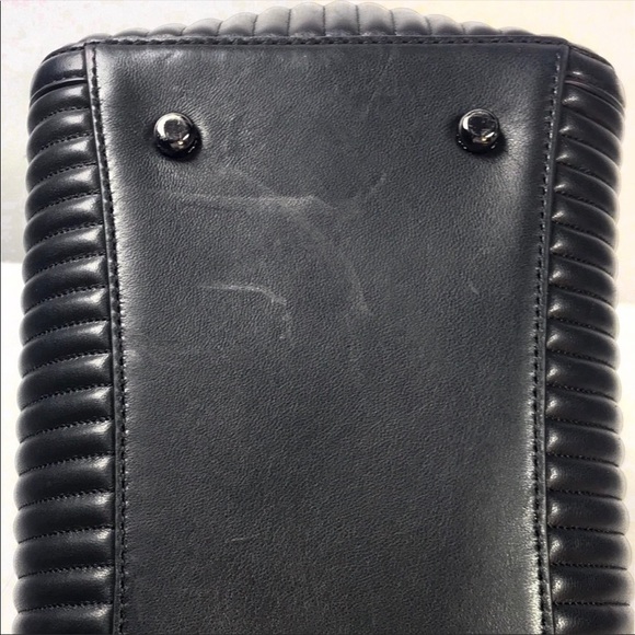 Coach Turnlock Edie Carryall Handbag Black Quilted - Picture 7 of 8